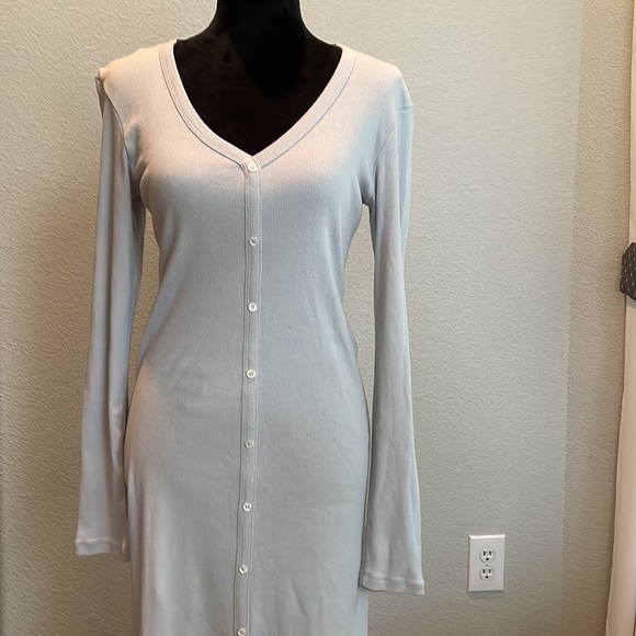 Ribbed Cardigan Dress,James Perse - Picture 2 of 8